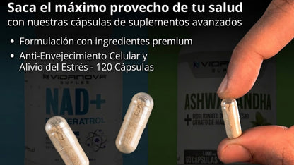 Dúo Bienestar ZenPro | Antiestrés Ashwagandha + Longevidad NAD+