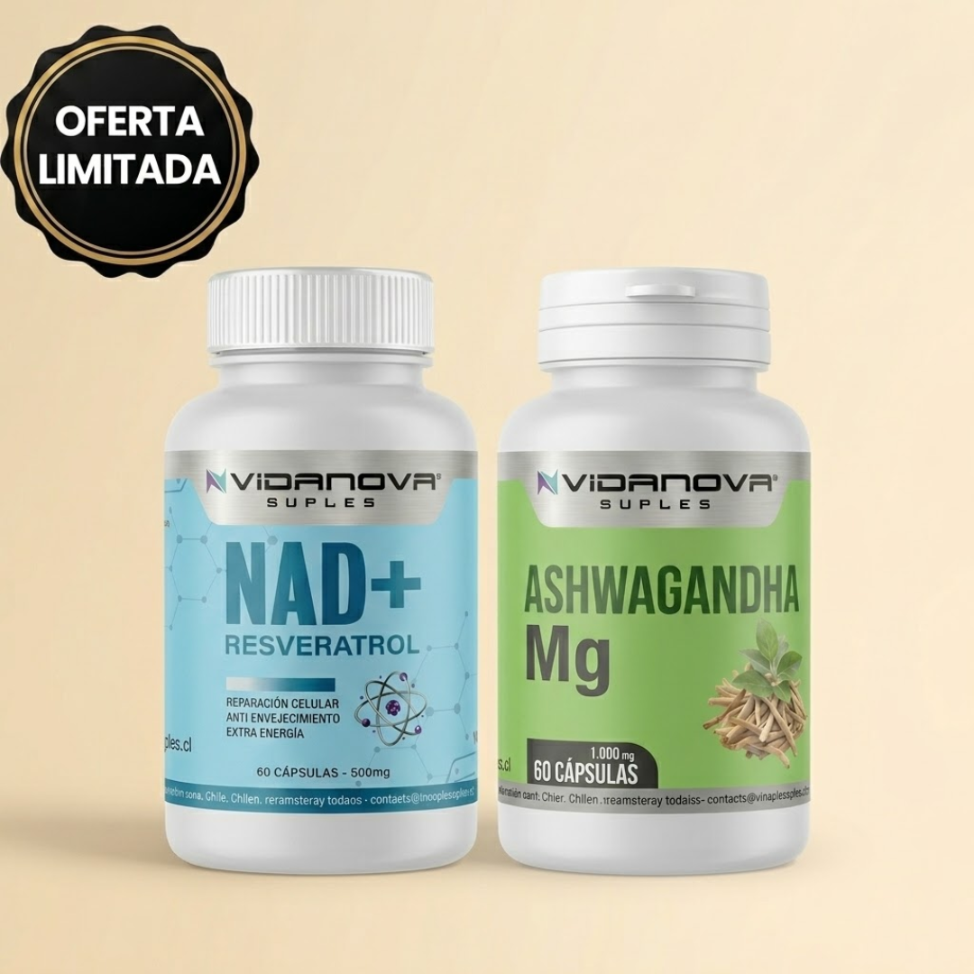 Dúo Bienestar ZenPro | Antiestrés Ashwagandha + Longevidad NAD+